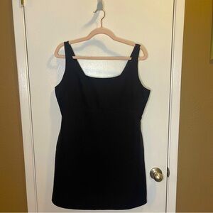Amy Enjoy Life / black mini tank dress / pockets / stretch / Large